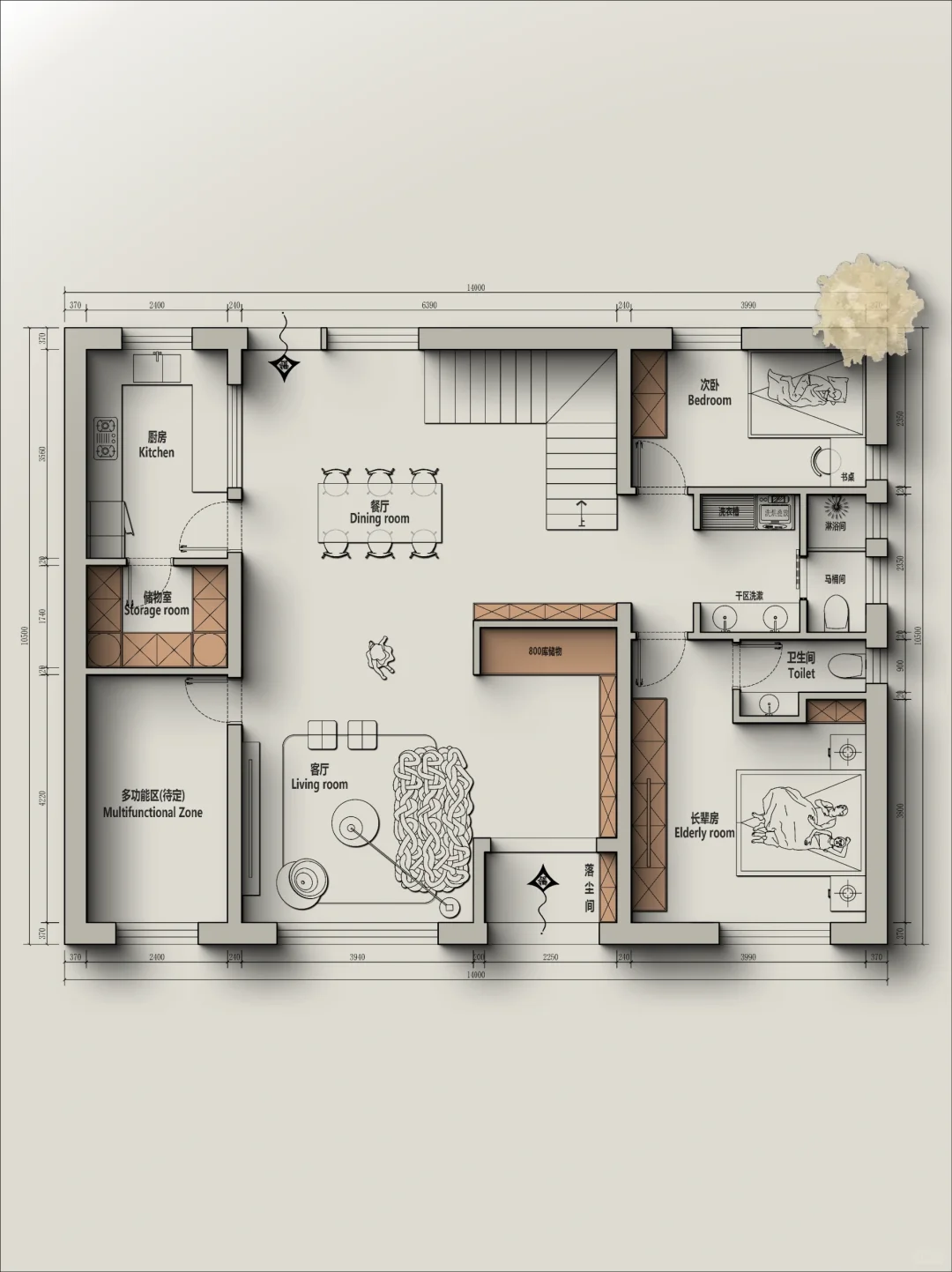 🍁户型改造丨130m²自建房设计