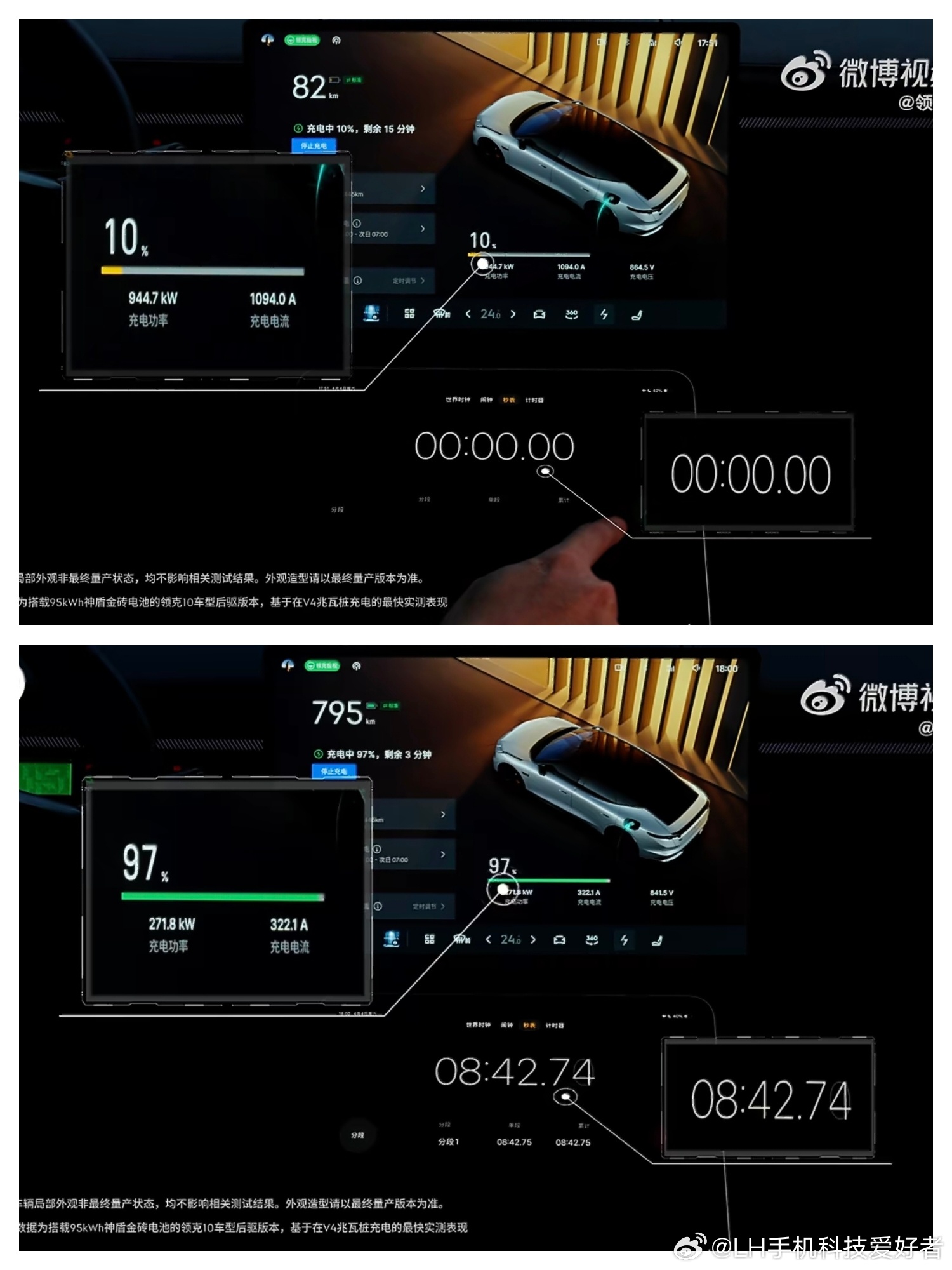 领克10充电技术官宣了，95度的神盾金砖电池后驱版。在吉利V4充电桩，从10%充