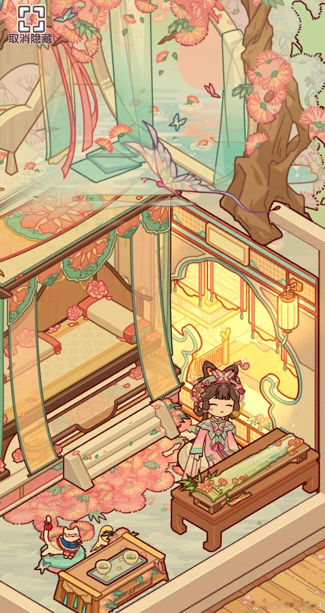 我的休闲时光[超话]  方寸微景，定格在游园惊梦小闺房里🌷游园惊梦微场景开学的