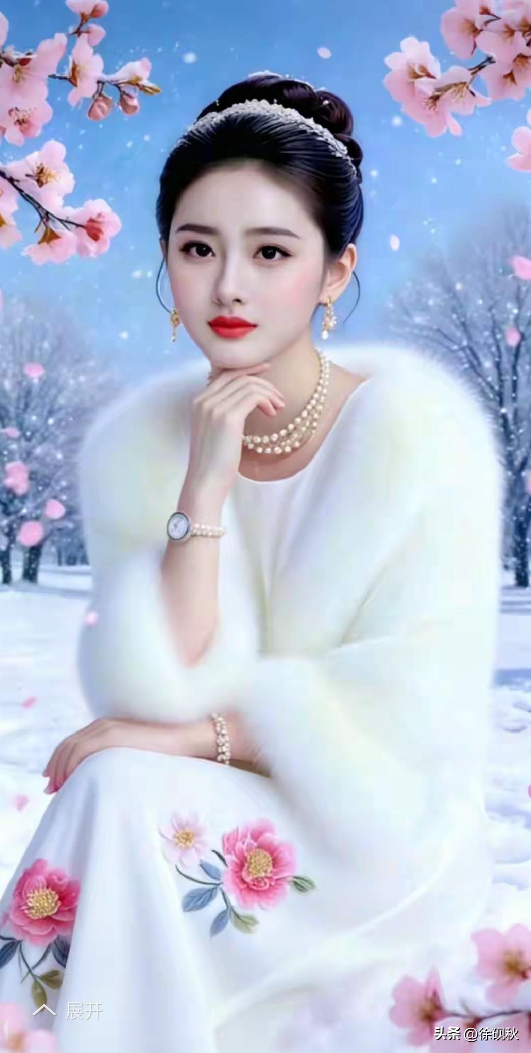 漂亮美女，颜值爆表。
出水芙蓉，亭亭玉立。
冰肌玉骨，明眸皓齿。
国色天姿，国色