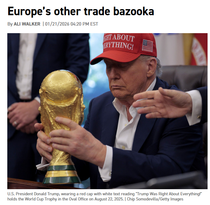 美媒：欧洲可用抵制世界杯来反制特朗普美国媒体《政客》杂志发表文章称，若美国总统对