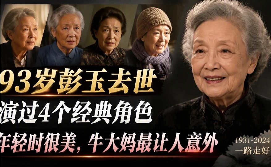 九十三岁彭玉去世，演过4 个经典角色，年轻时很美，牛大妈最让