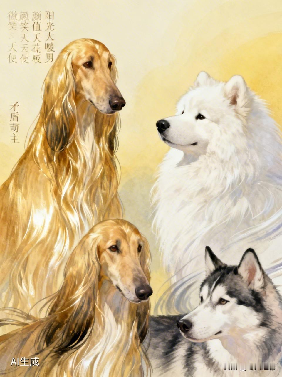 我翻出了之前拍的一张金毛照片。金毛可是犬界“阳光大暖男”。照片里它一身金灿灿的顺