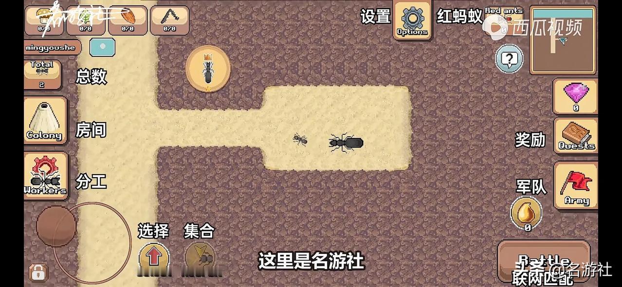 pocket ants(口袋蚂蚁模拟器)
1、这个游戏需要谷歌联网，全英文，入手