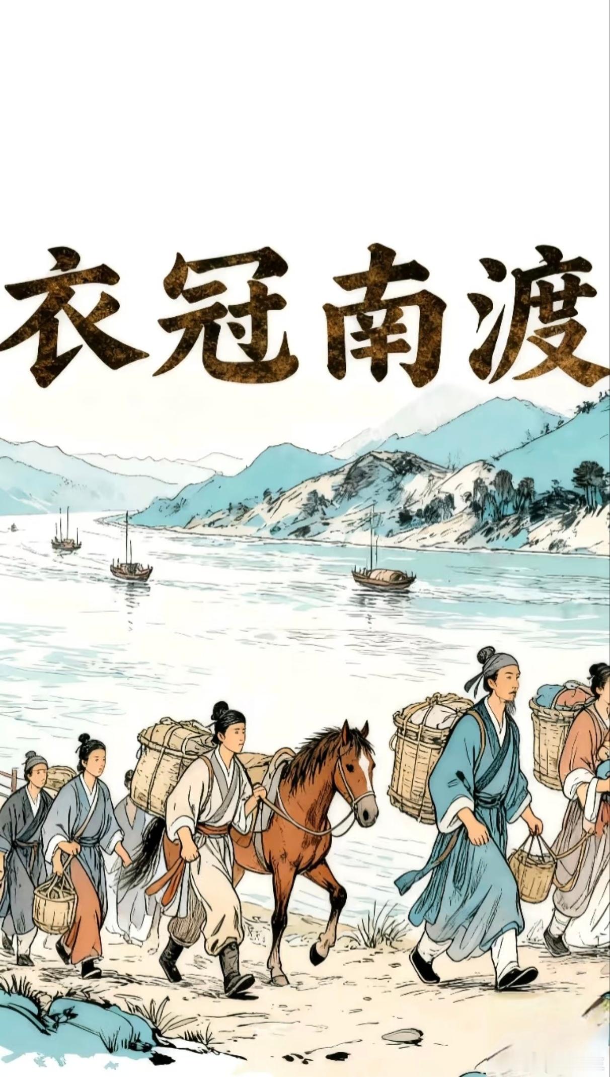 在中国古代历史进程中，“衣冠南渡”并非特指某一具体事件，而是对三次因北方战乱引发