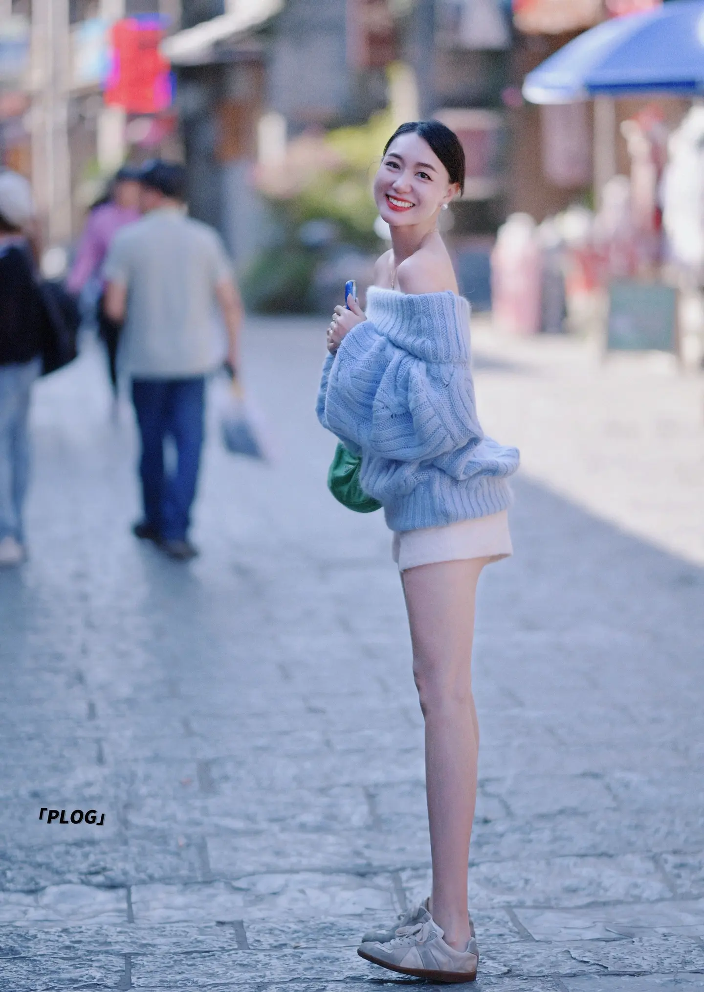 腿精 街拍 大长腿 穿搭 古镇
