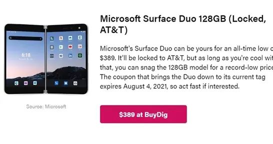 微软Surface|首发价近万元的微软Surface Duo暴跌：低至2500元