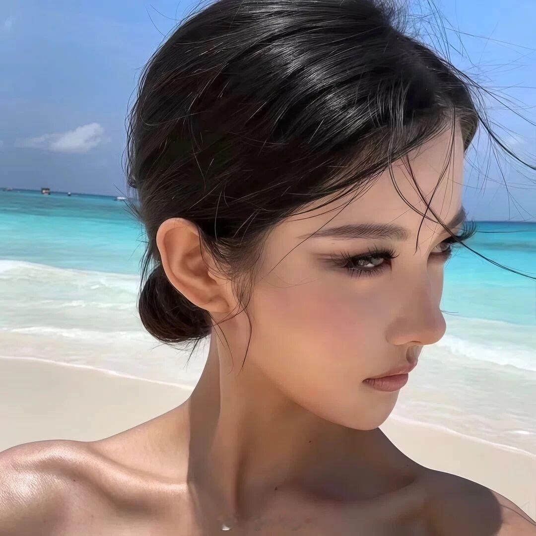 𝙒𝙚𝘾𝙝𝙖𝙩｜蓝色系海边女生头像 