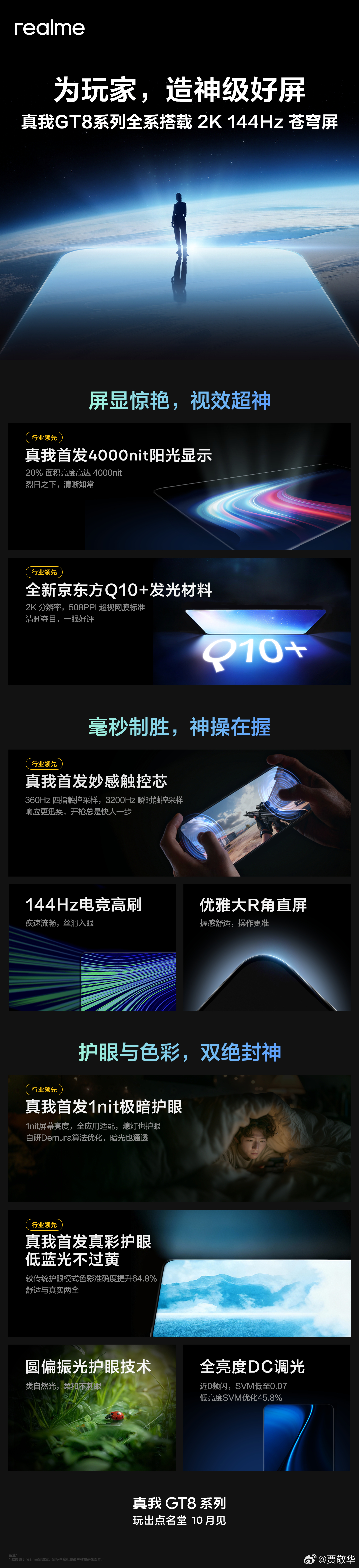 今年安卓旗舰的屏幕都很强，一加15有165Hz的屏幕，真我GT8 Pro是2K屏