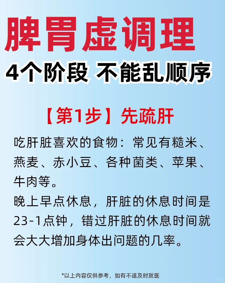 脾胃虚调理4个阶段不能乱顺序