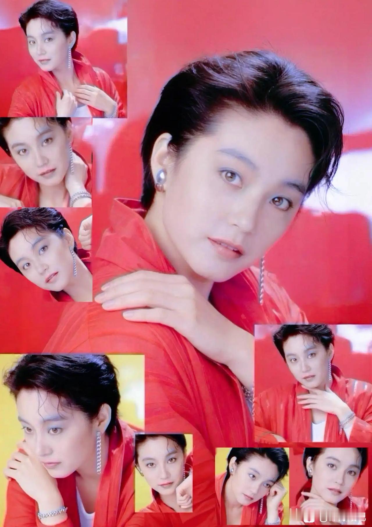 🎆港星女神林青霞👇
年轻时的林青霞，
穿红衣也能穿出雌雄莫辨的高级感。
她的