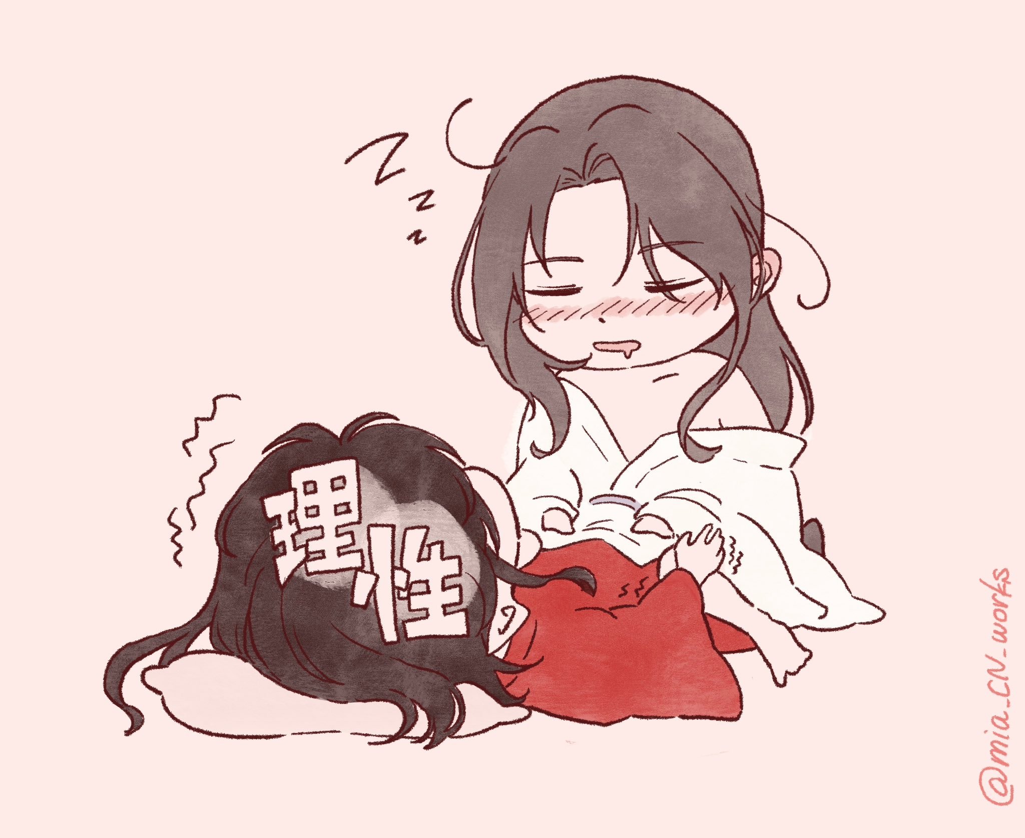 天官赐福 醉酒后的怜怜～花花你是会忍的画师:mia_cn_works 