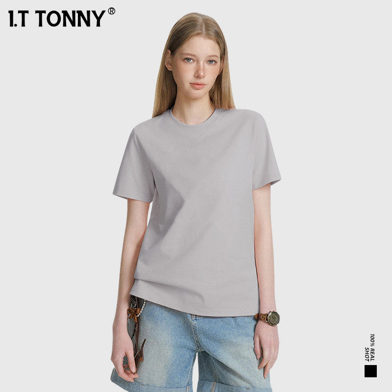 纯色简约百搭！I.TTONNY情侣纯色T恤 