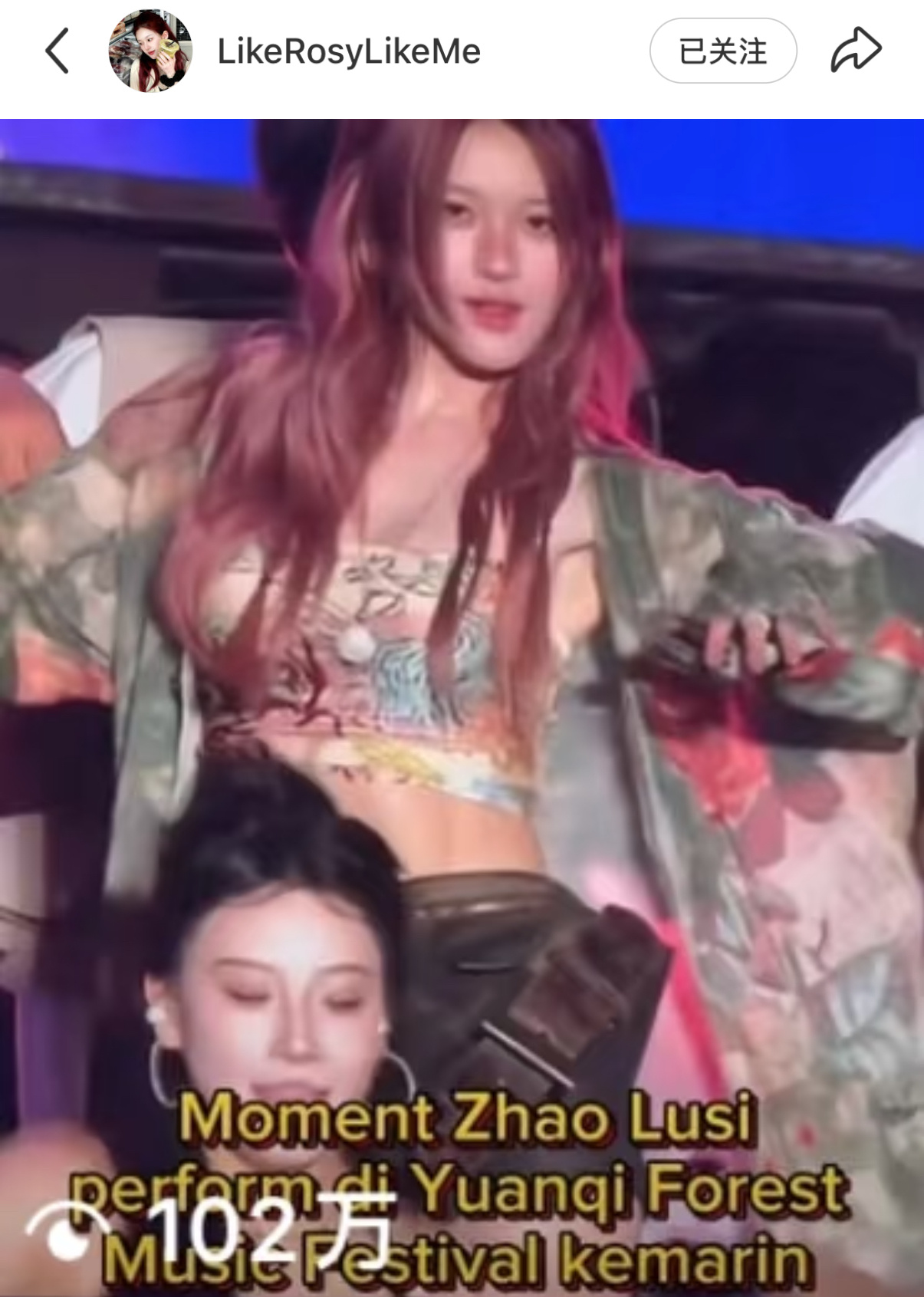 女神音乐节现场轻轻松松拿下海外百万播放🔥赵露思 /赵露思音乐节 ​​​