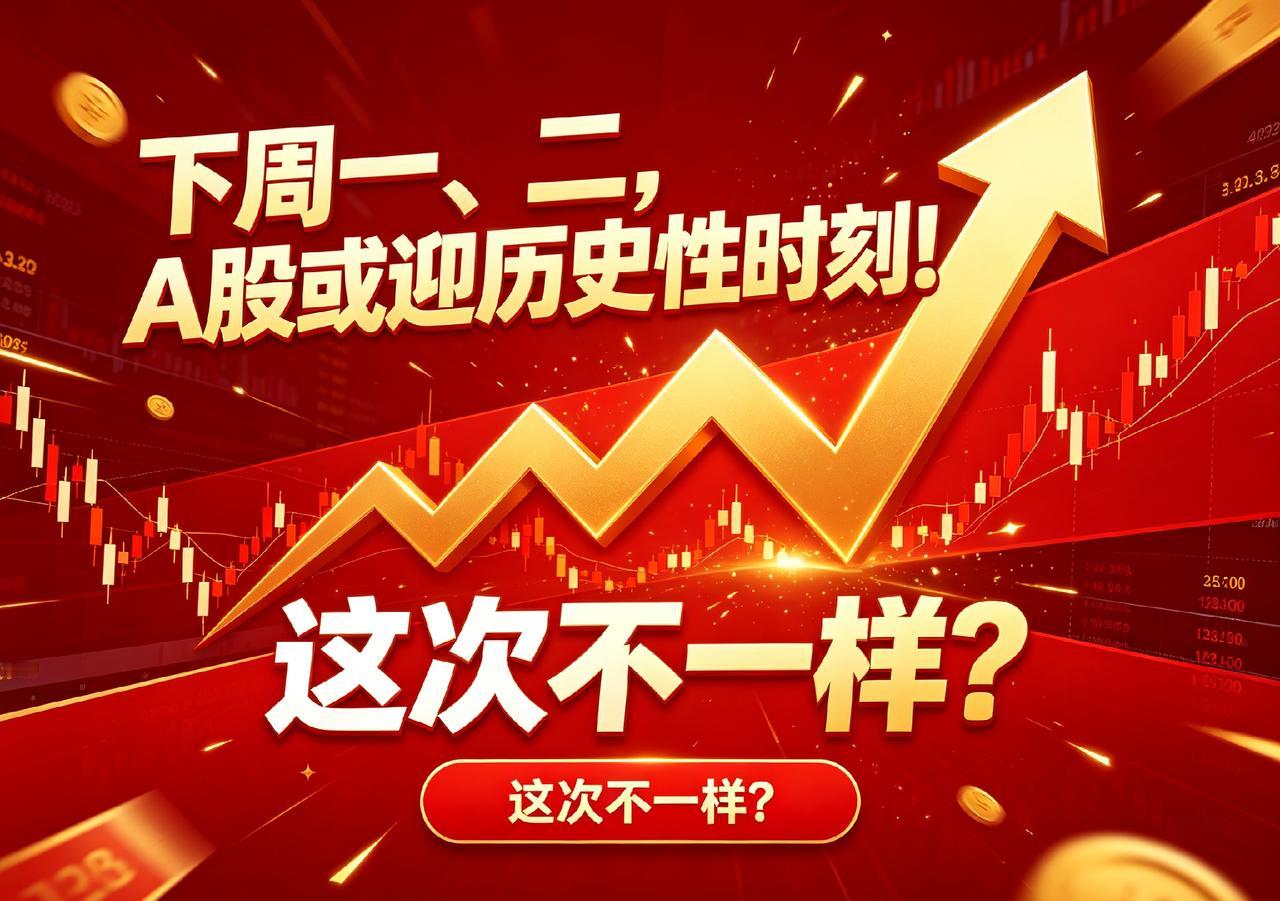 下周一、二，A股或迎历史性时刻！这次不一样？
 
大家好，我是小团子在股市摸爬滚