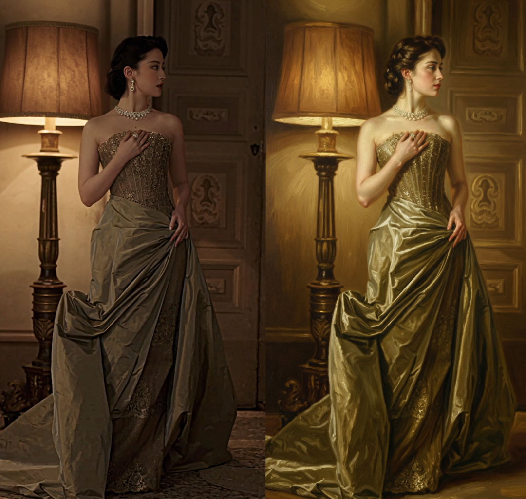 刘亦菲像是从油画里走出来的人儿刘亦菲自带柔光的东方美人