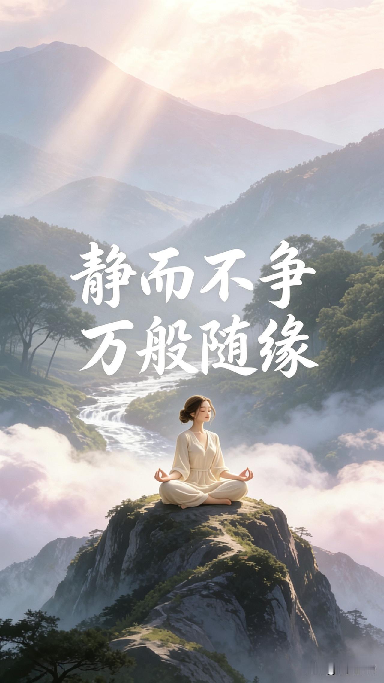 《有我即苦海，无我即彼岸；执我则万般皆苦，忘我则万事皆安；心中无我天地阔，世上无