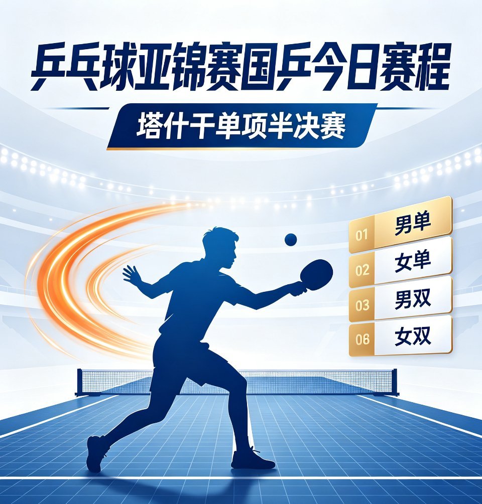 乒乓球亚锦赛国乒今日赛程赛程收好！亚锦赛单项半决赛开打，国乒新生代全线征战，多场