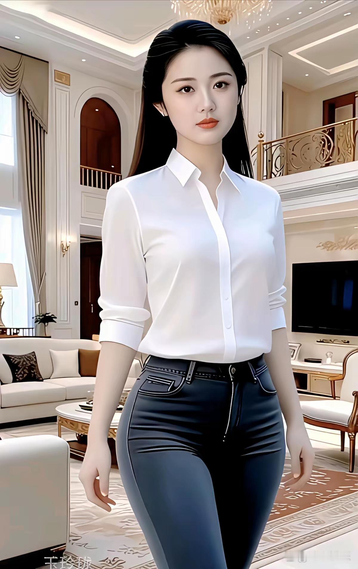 优雅白衬衫+酷黑皮裤，都市女郎的时尚穿搭！👗👠