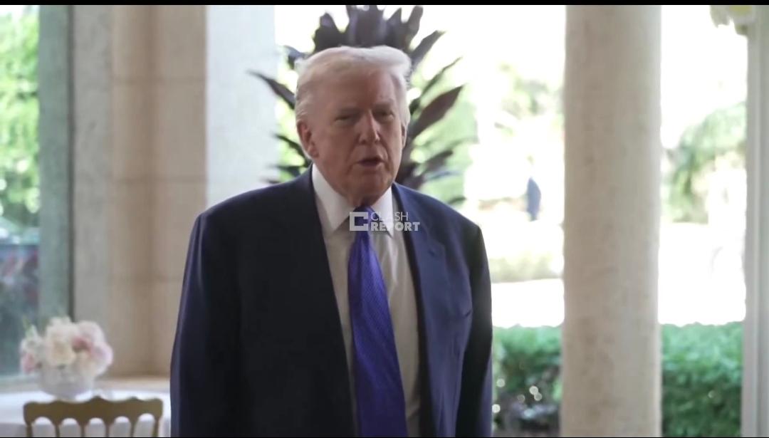 特朗普2月2日在白宫接受采访的一幕。
记者：哈梅内伊今天表示，美国的攻击可能引发