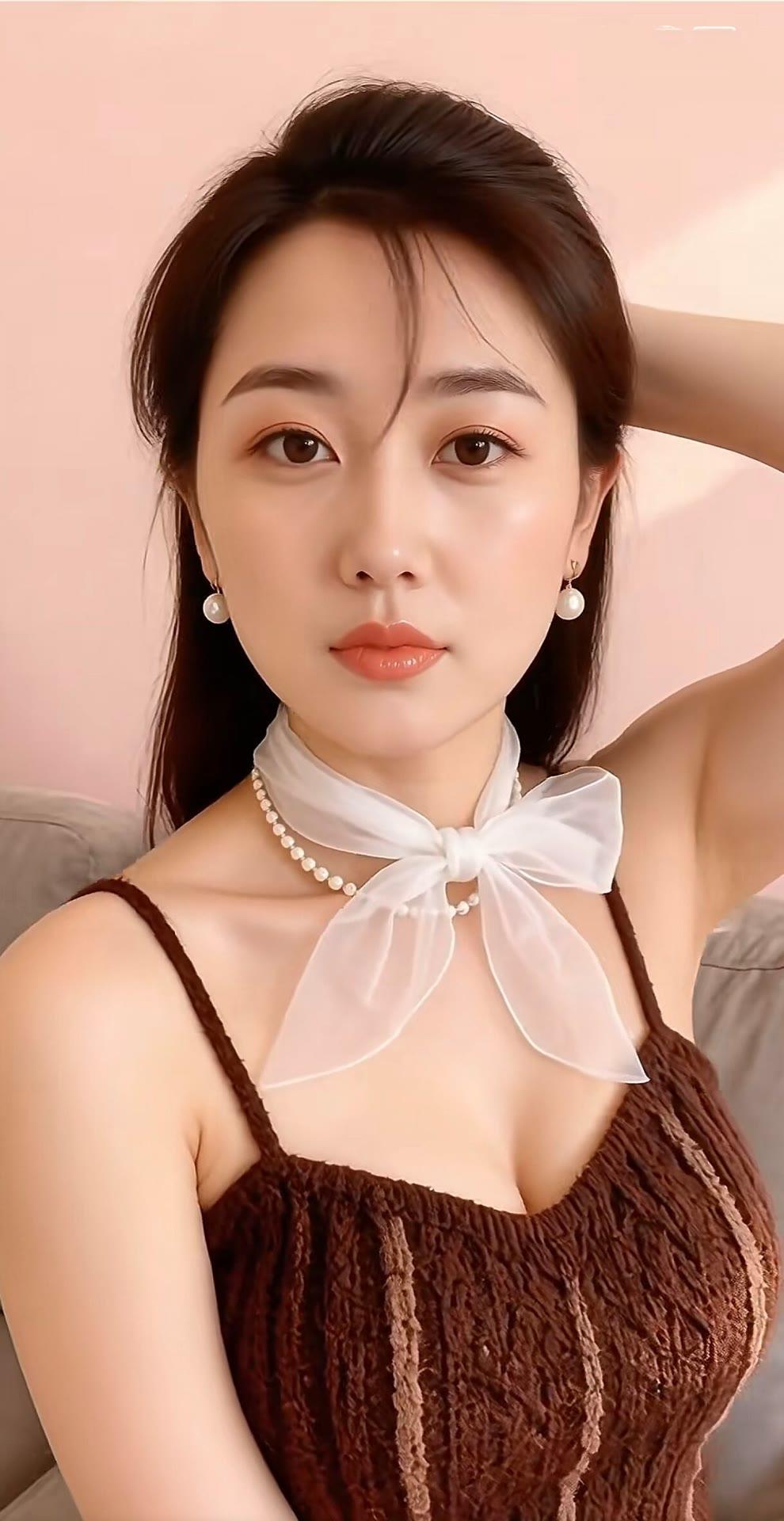 优雅气质穿搭，珍珠项链与蝴蝶结的完美搭配，尽显女性魅力！