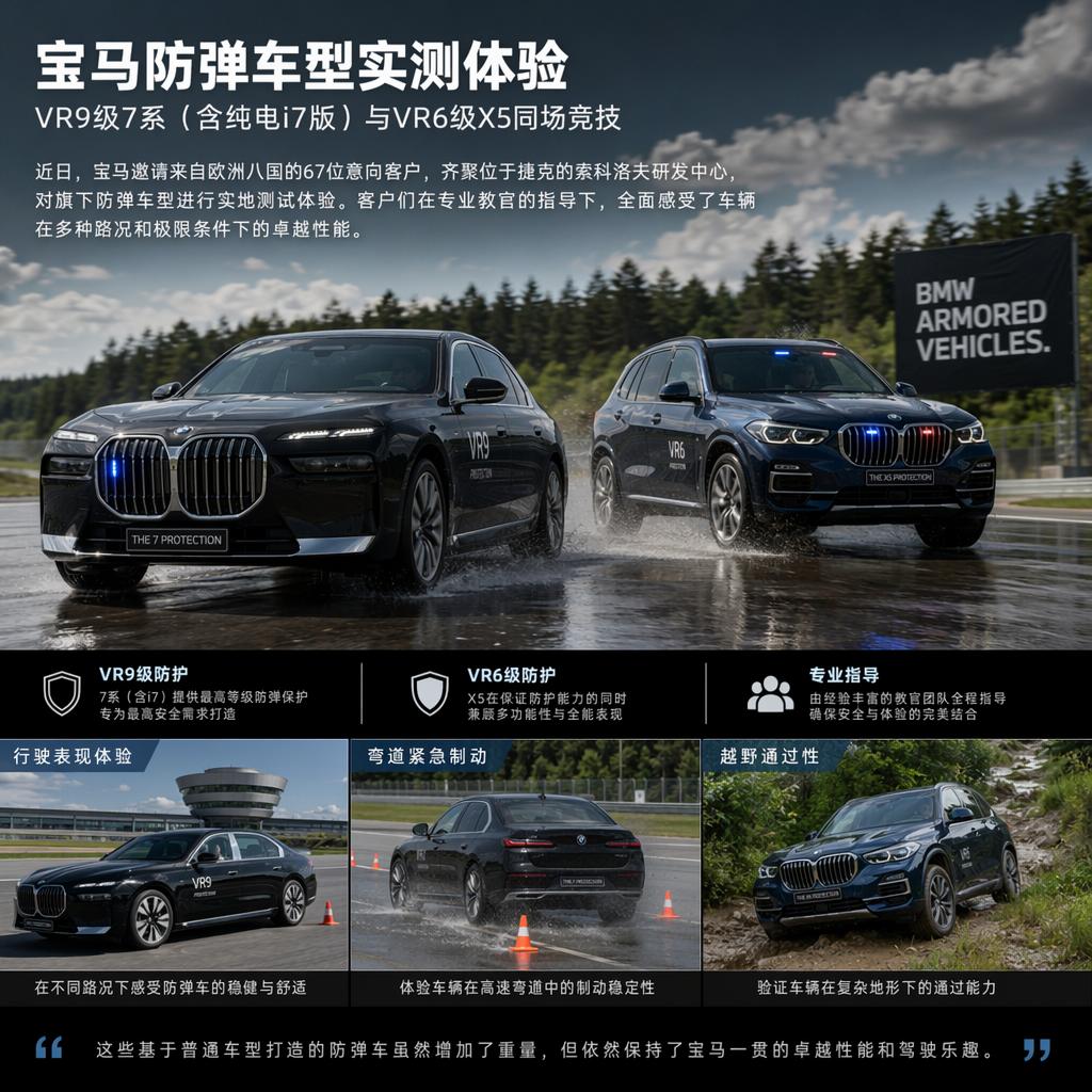 最近宝马在索科洛夫研发中心安排了一场针对性实车体验，专门邀约欧洲八个国家共 67