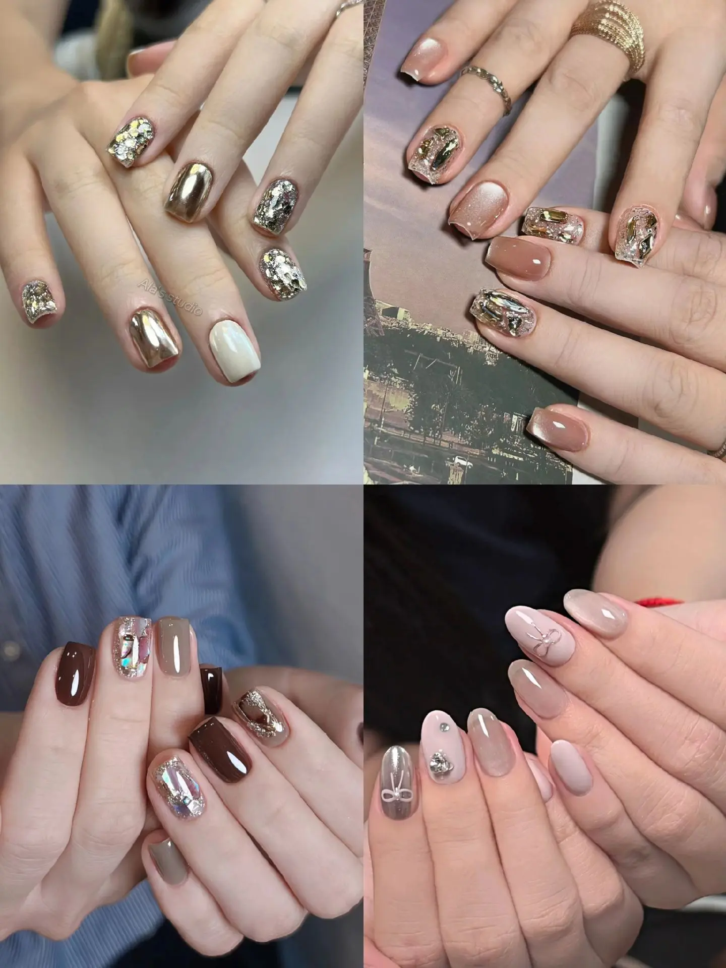 秋冬氛围感美甲💅🏻一举一动都透露着高级感🖤不知道做什么款式点开图片慢慢挑~