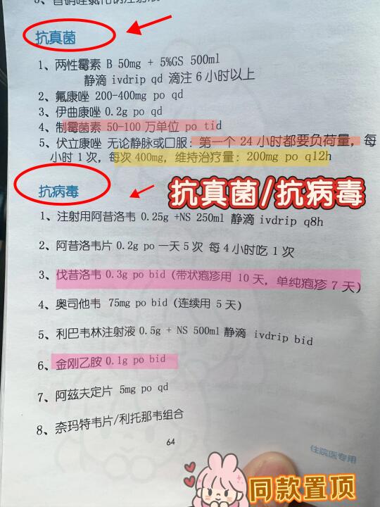 值班规培之抗病毒/抗真菌