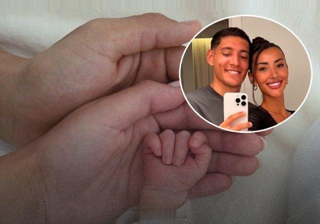 阿根廷国家队后卫莫利纳喜得千金，并发布了女儿的第一张照片🎉🎉🎉 欢迎你小宝