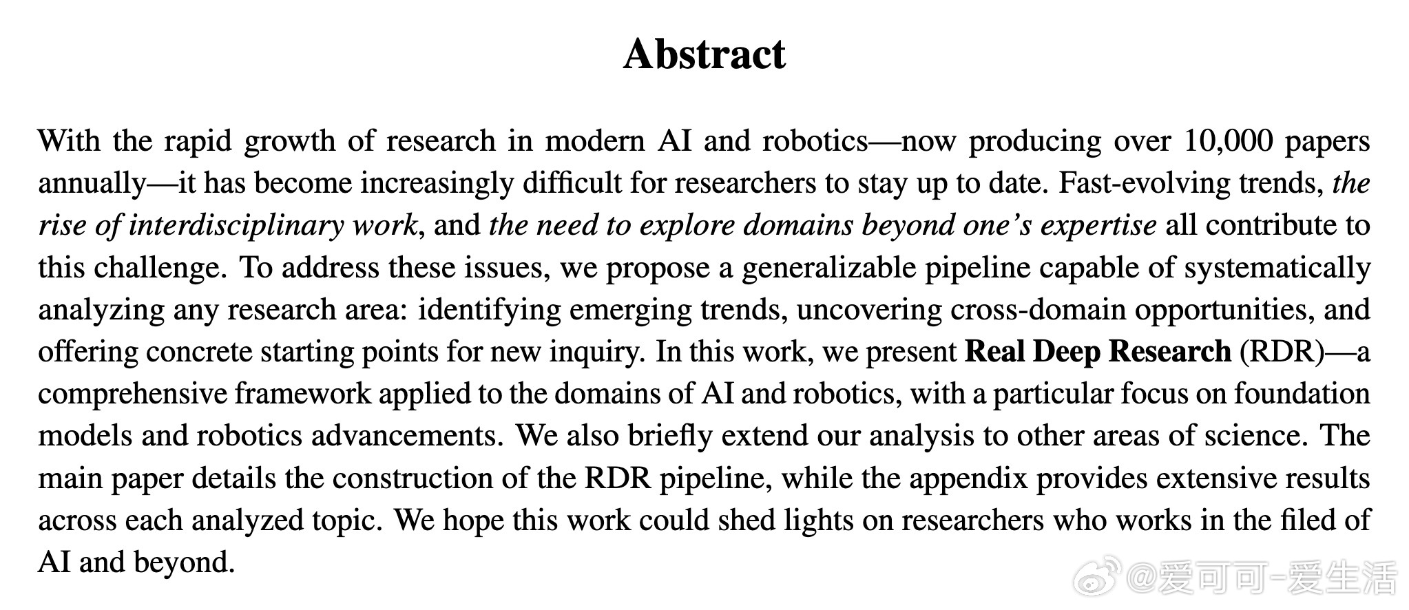 [CL]《Real Deep Research for AI, Robotics