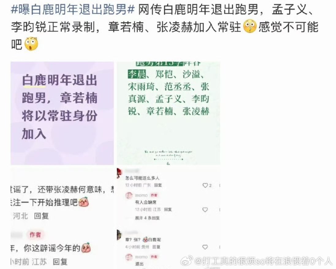 李晨郑恺不可能走，走了这彻底是另一个胡胡综艺了白可以走啊，反正跑男都糊到头了最后
