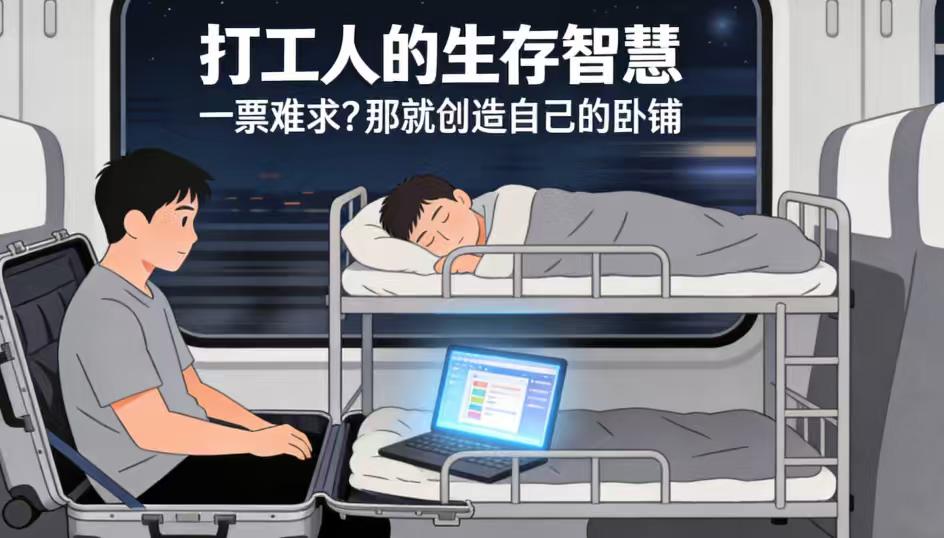 火车硬座惊现“上下铺”！大爷钻座位底下躺平，乘客：脚一动踢到他头
春运虽然已经结