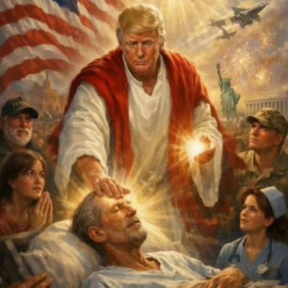 特朗普辩称，他此图扮演的并非耶稣，而是医生。 