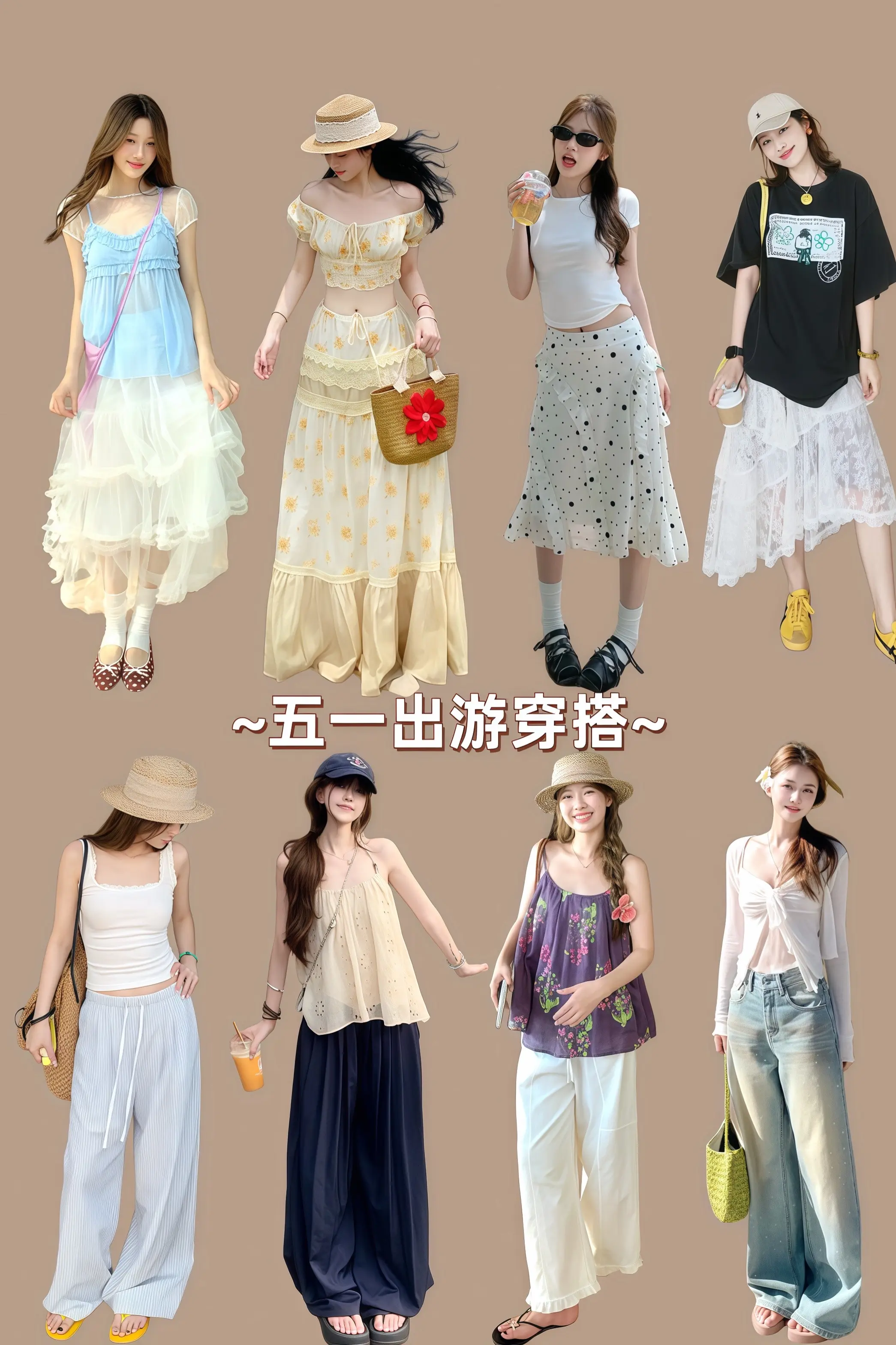 五一出游穿搭 夏日仙女套装 夏日碎花裙套装 一大波夏日甜美穿搭来了 ootd穿搭