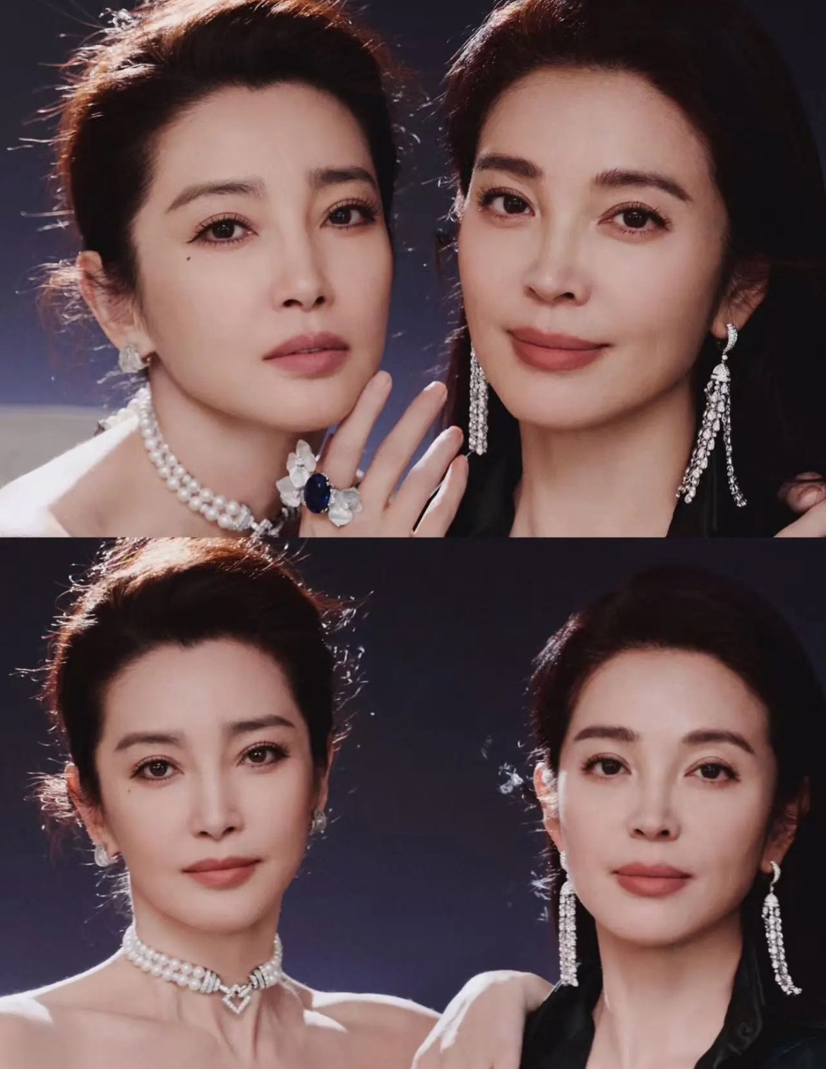 姐妹俩这眼睛 真不是双胞胎来的嘛。。。。这么权威的脸居然有两张，还都是大双眼皮连