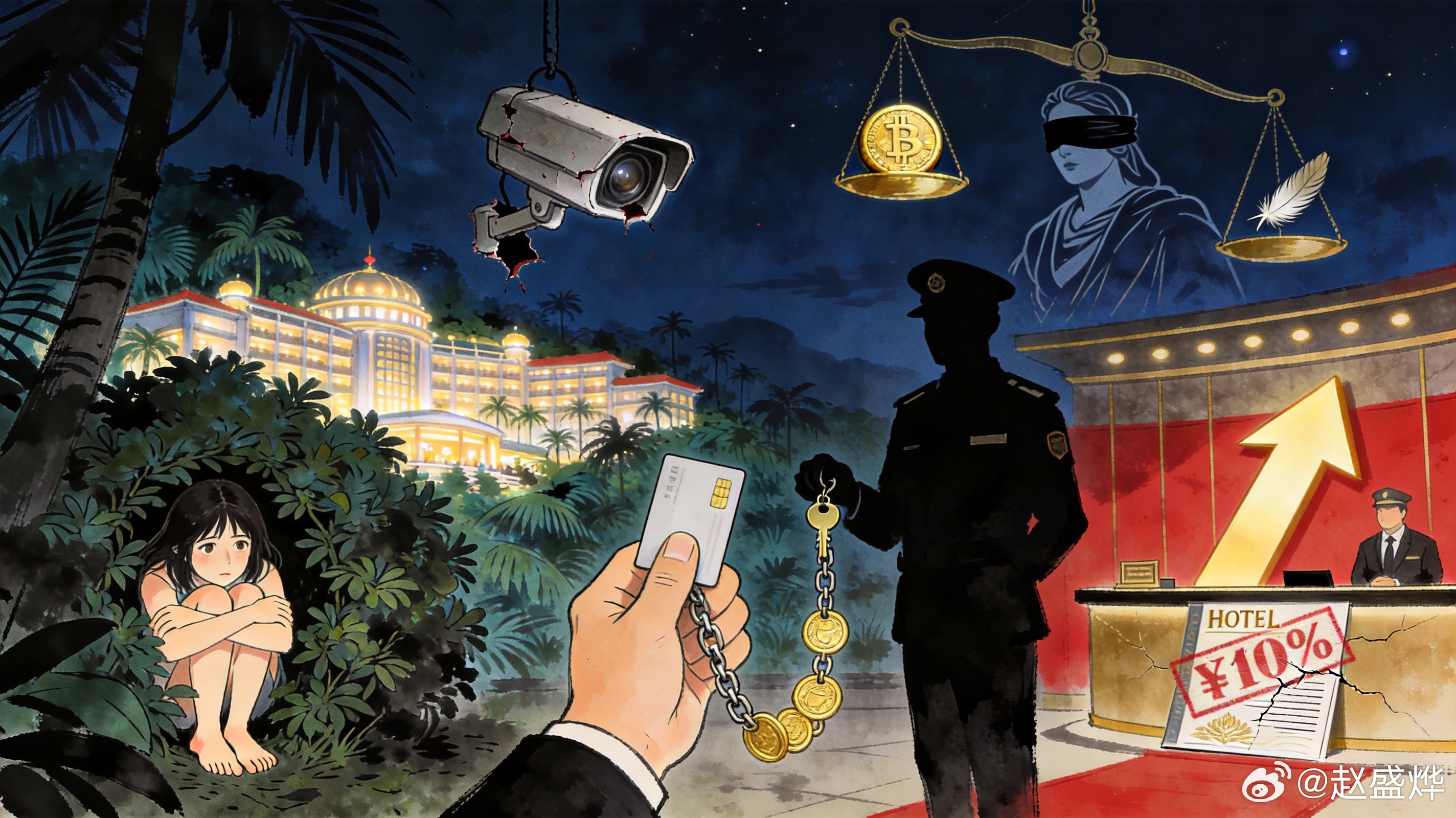 造孽啊。一个姑娘被吓得在树林里面躲了五个小时，酒店转头就不认了，还把房价又往上调