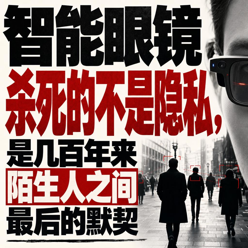 智能眼镜打破陌生人互不记录的隐性契约
智能眼镜杀死的不是隐私，是几百年来陌生人之