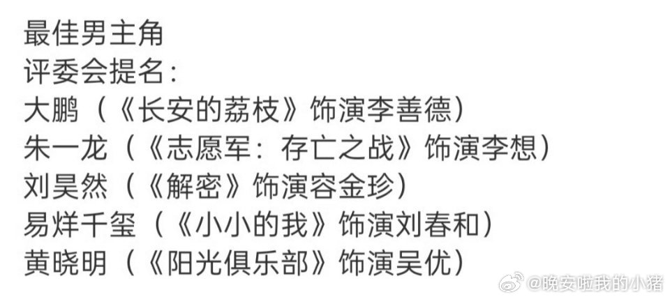 朱一龙易烊千玺提名了金鸡最佳男主，两人而且都合作了电影惊蛰无声，看好谁拿奖？👀