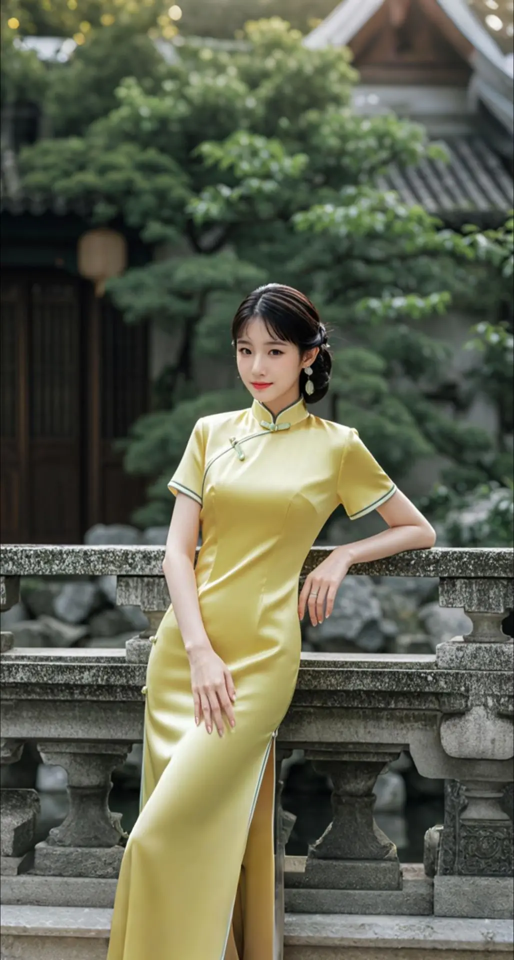 AI扩图 AI鹅黄雅影情