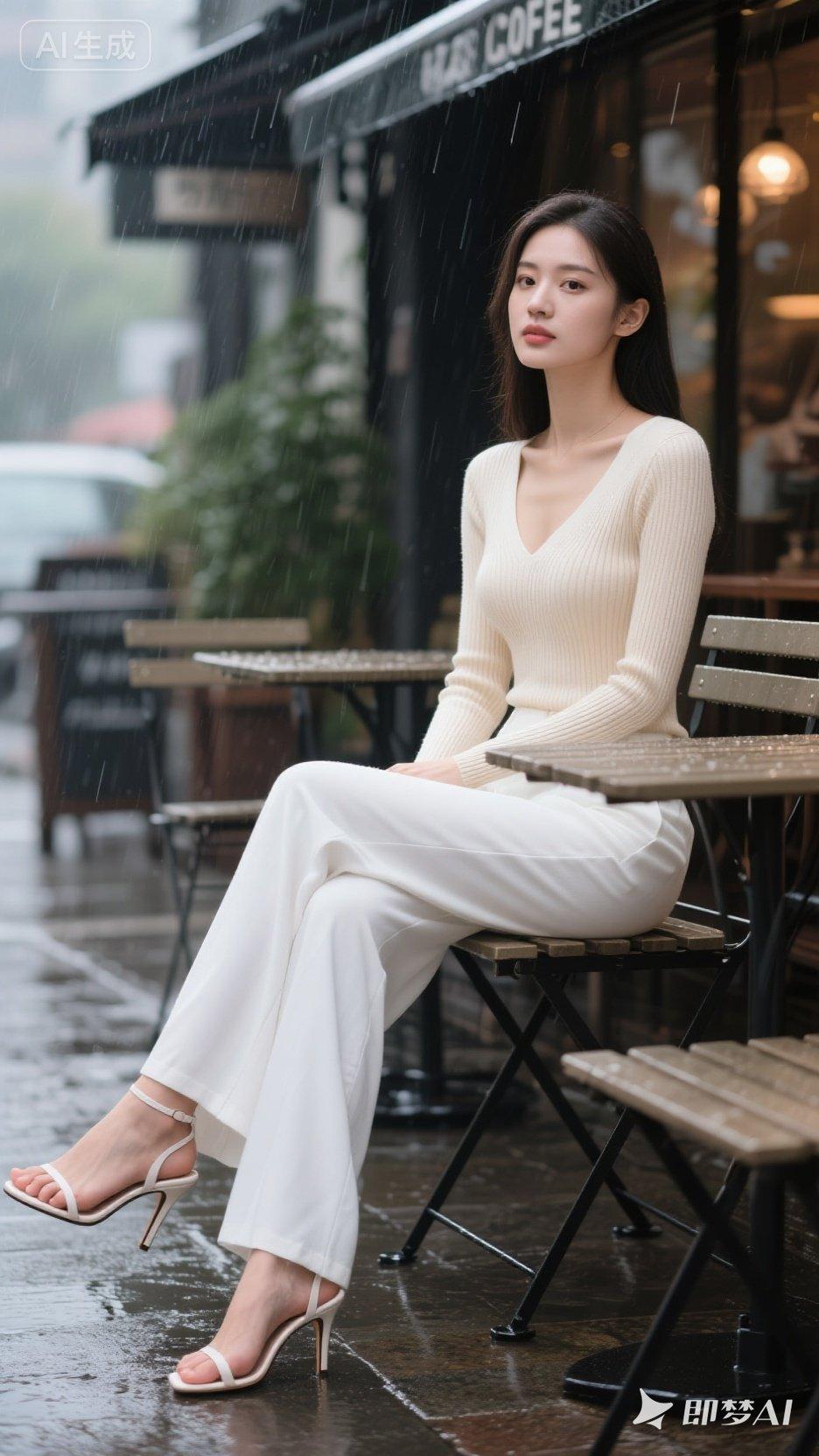 雨中漫步，优雅穿搭，咖啡馆里的静谧时光。