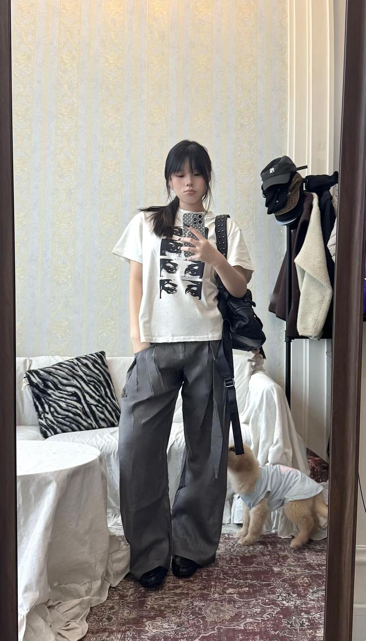 白色oversize短袖 穿搭今天穿什么 livephoto