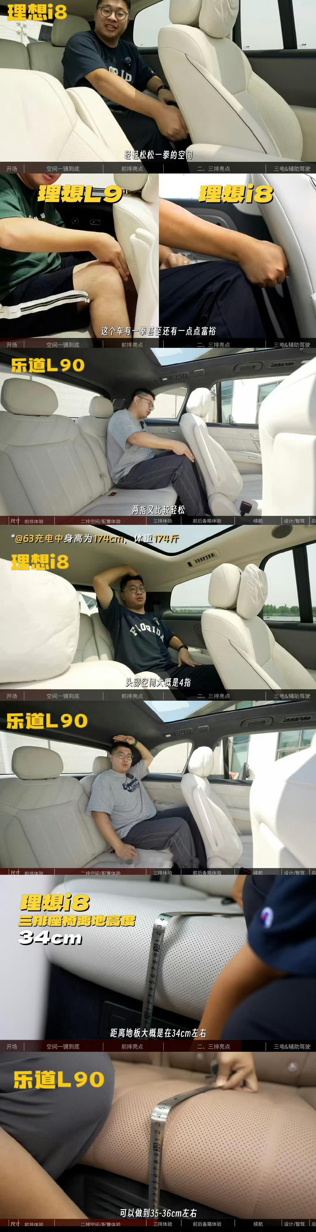 转张类星的对比图，三排头部L90和i8相同，腿部i8一拳更大，这个结果没想到，原