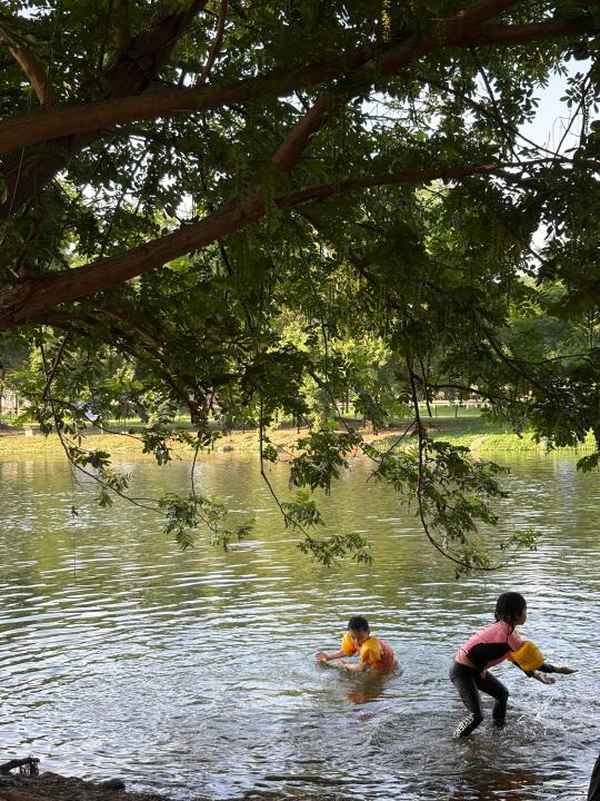 杭州免费玩水天花板💦有树荫🌲能钓鱼，快冲