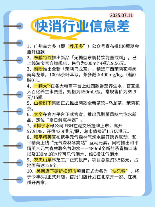 【快消】行业信息差