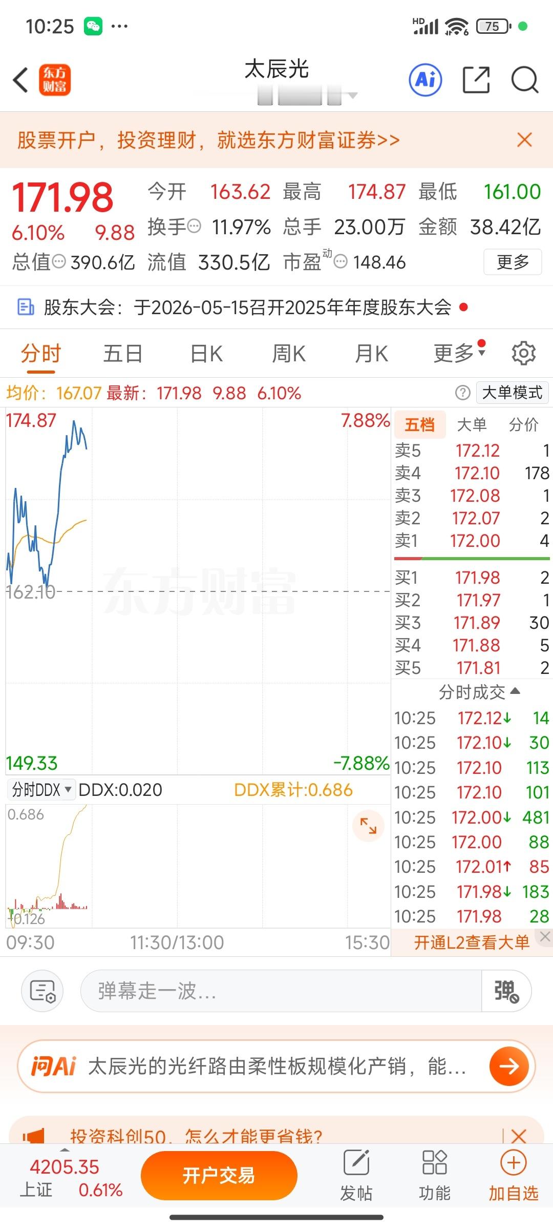兄弟姐妹们，上周在群里公布的太辰光，近两个交易日都是收获大涨！跟上节奏吃上肉的，