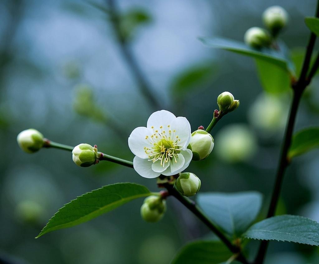 临江仙·厦门汀溪绿萼梅
疏影横斜汀水畔，
冰肌浅著青裳。
素心如玉暗生香。
霜欺