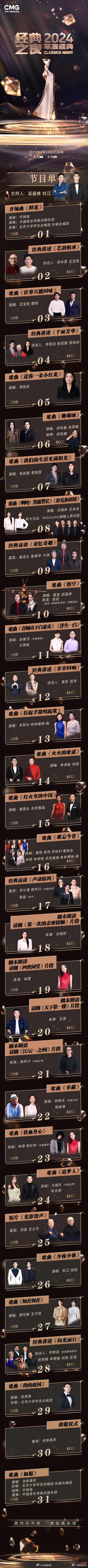 央视经典之夜节目单公布  哇哦！央视经典之夜节目单新鲜出炉，看到这么多高质量节目