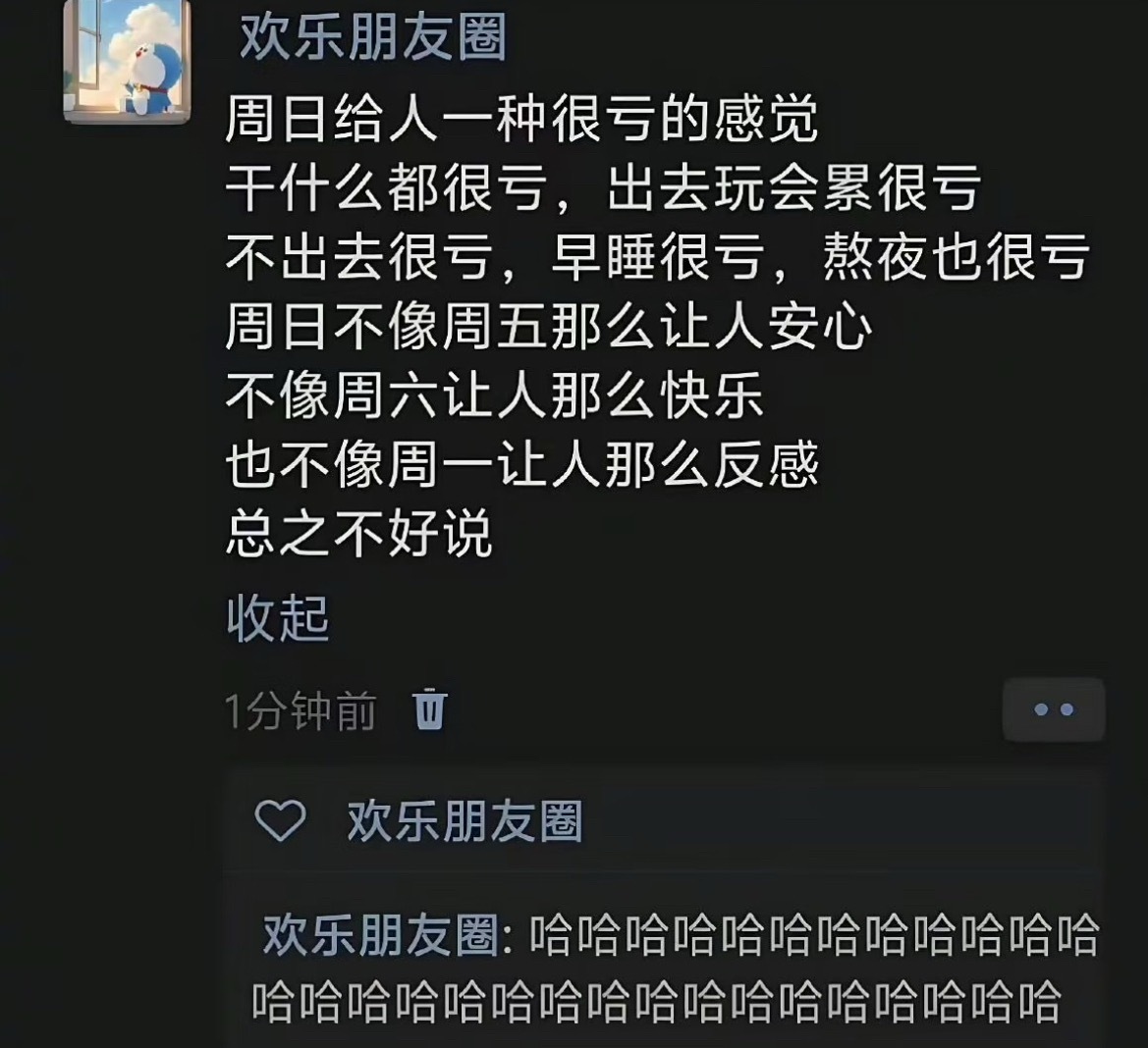 《周日给人一种很亏的感觉》 