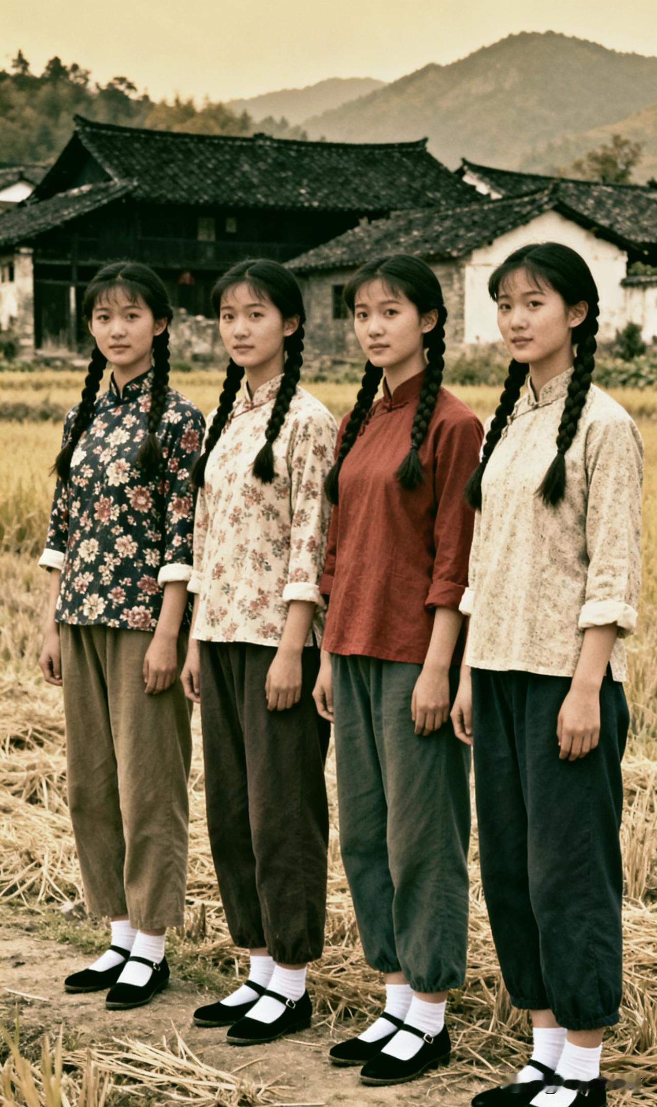 这才是“纯天然美女”！70年代的村花们，美得像从老照片里走出来的高清美女 农村美