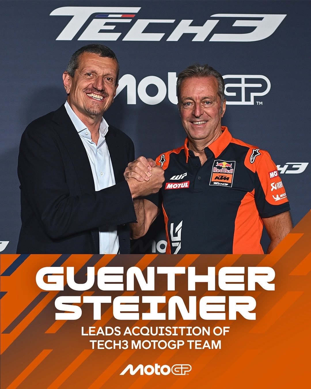英语老师当老板了冈瑟-斯特纳引领的财团收购了MotoGP Tech3车队，包括M